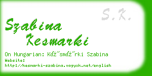 szabina kesmarki business card